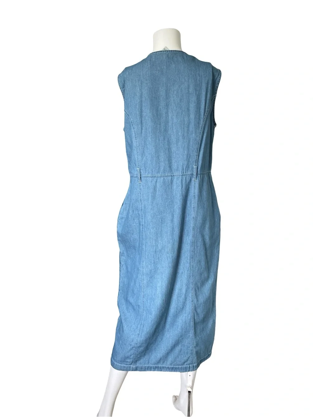 Vitnage 90s Capacity Midi Dress Button Front Sleeveless Cottagecore Size Medium